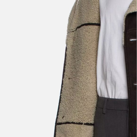 RARE Seraphin (Hermes Maker) Shearling Sheepskin Motorcycle Jacket Coat Mouton M - Picture 10 of 16